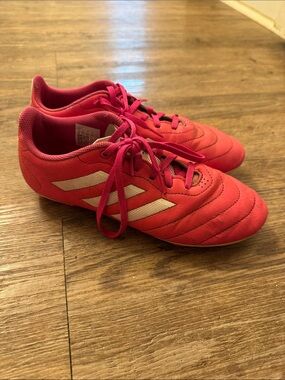 adidas Pink Athletic Soccer Shoes with White Stripes